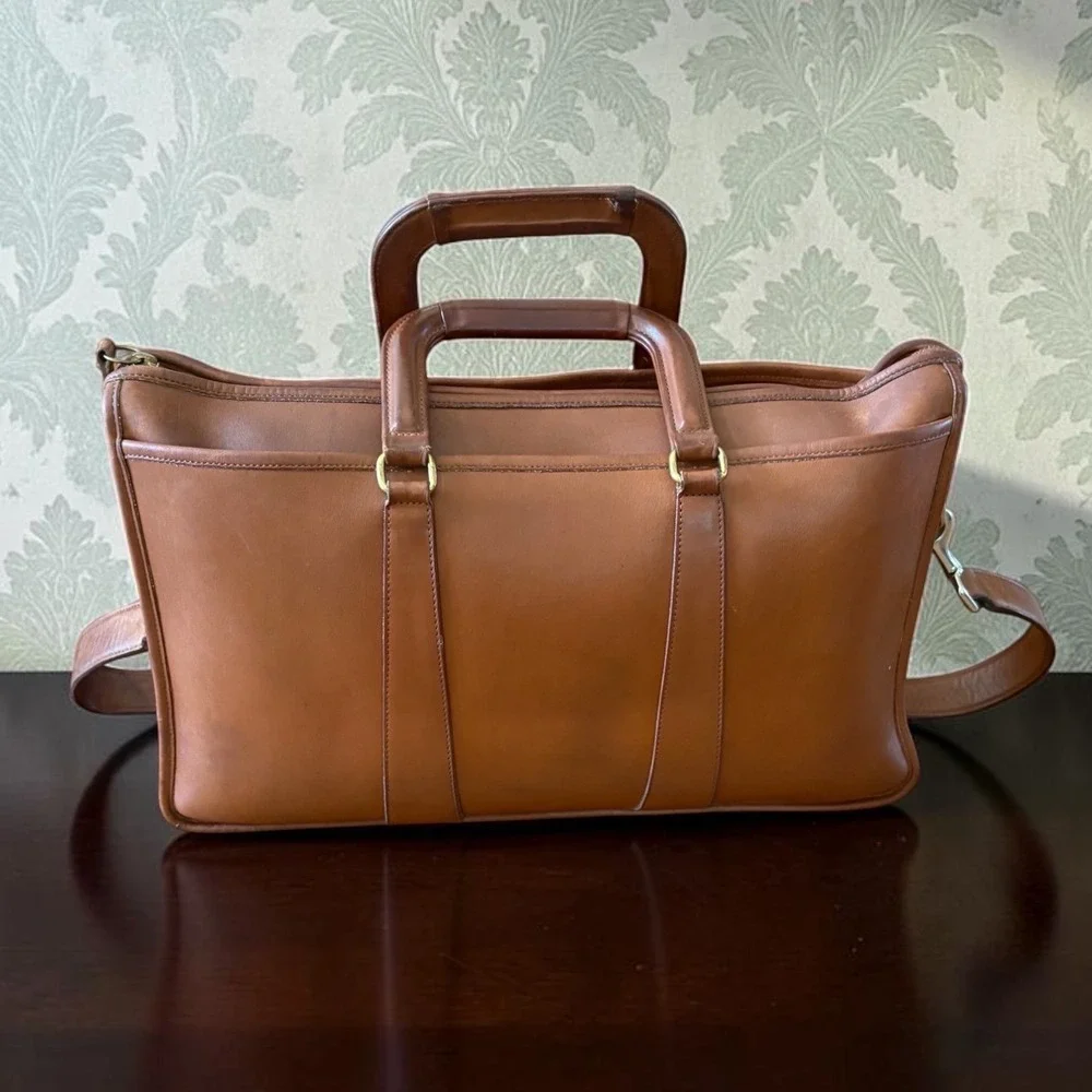 Vintage 1997 Coach Embassy Briefcase 5282 British Tan Leather Made in USA